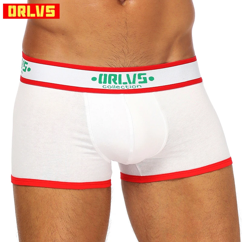 

ORLVS Brand Male Panties Breathable Cotton Boxer Men Underwear U Convex Pouch Sexy Underpants Shorts Gay Boxers Homme