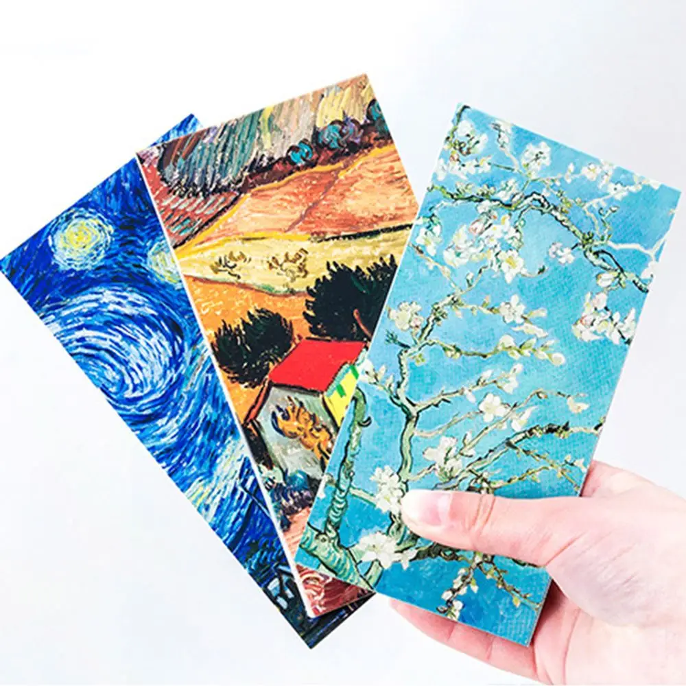 

30 sheets/lot Cute Van Gogh's Oil Painting Notebook Memo Pad Tearable Notes Office School Supplies Memo Pad Student's Awards