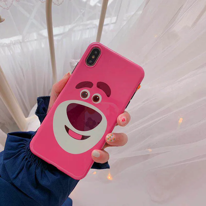 Милый мультяшный медведь Lotso Модный мягкий силиконовый чехол для мобильного телефона iphone 6 6s 7 plus 8 plus X XR XS максимальный чехол