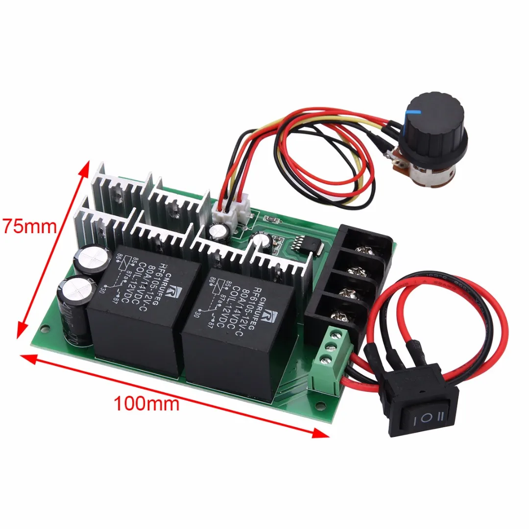 DC 10 V 50 12/24/36/48V 60A ШИМ регулятор скорости двигателя CW CCW Реверсивный переключатель