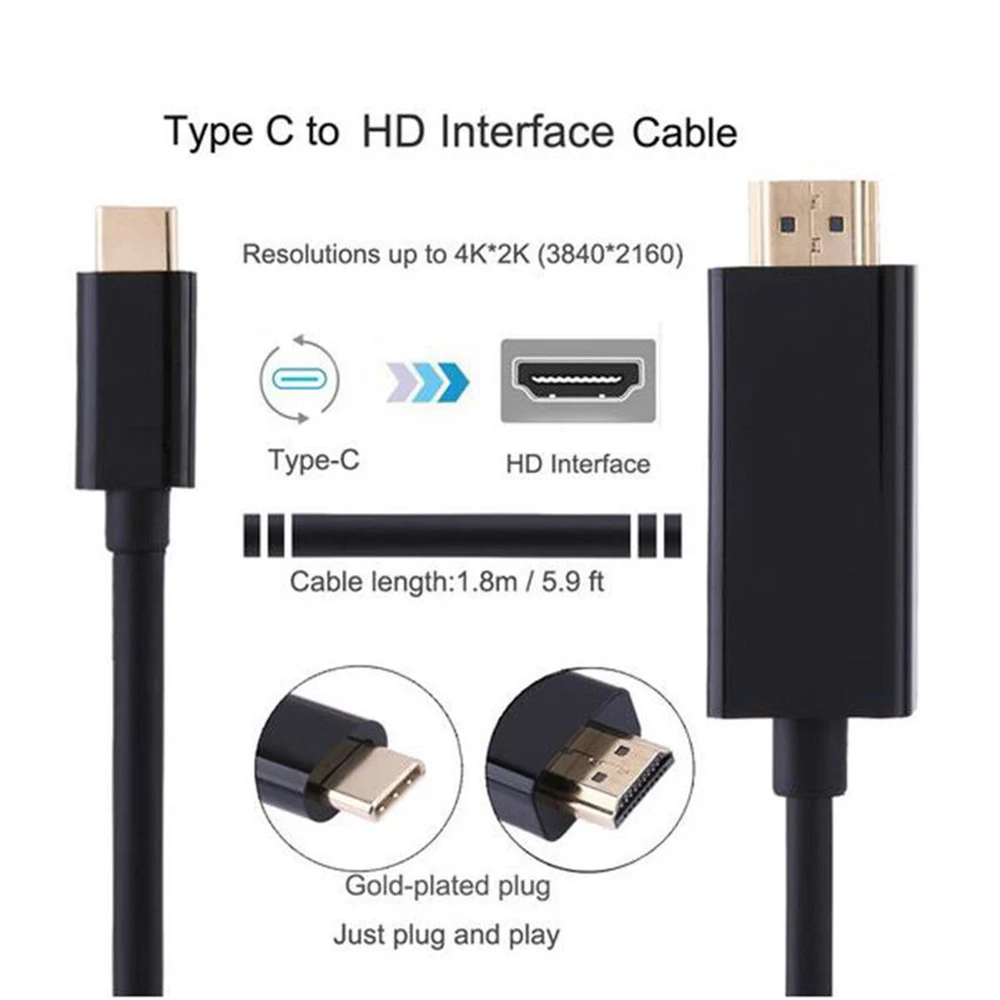 Кабель адаптер Micro USB 3 1 Type c на HDMI 4K 1080P|Кабели HDMI| |