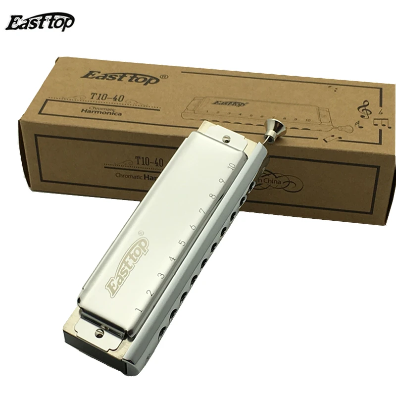 

Wholesale Harmonica Easttop 10 Holes Chromatic Harp Key of C gaita music instrument accordion mundharmonika mouth organ