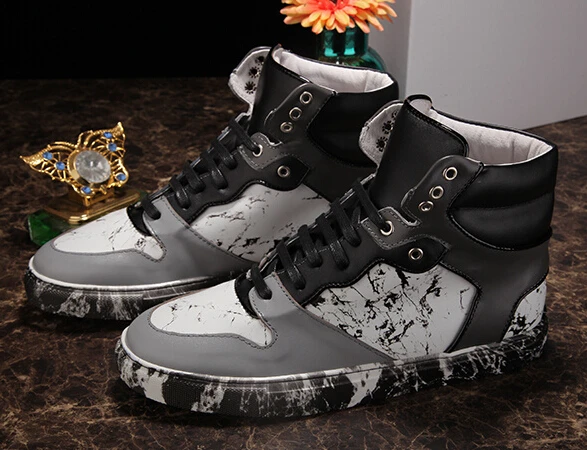 

fashion new fashion spell color high-top casual shoes pattern