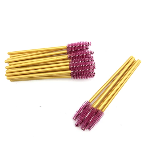 gold -hot pink MIKIWI, набор кистей для наращивания ресниц, 50 шт., аппликатор для ресниц, набор кистей для макияжа, инструменты для наращивания ресниц, 14 цветов - Цвет: gold -hot pink