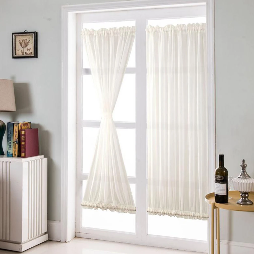 White French Door Curtains - Blackout Patio Door/Glass Door Curtain Panel for Privacy (1pcs, 64x183cm) White French Door Curtains - Blackout Patio Door/Glass Door Curtain Panel for Privacy (1pcs, 64x183cm)