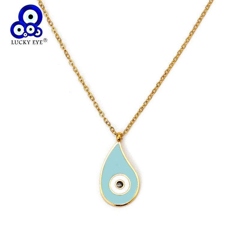 Цепочка Из Нержавеющей Стали Lucky eye Blue Evil Eye золотое ожерелье подвеска с подвеской