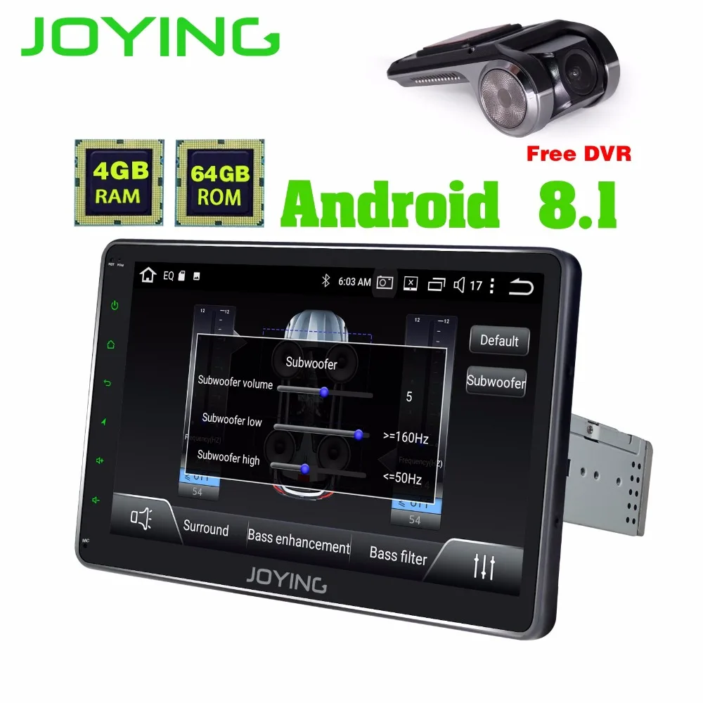 Радуясь 10 1 дюймов ips HD DIN 4 Гб ОЗУ Восьмиядерный Android 8 Авторадио Стерео gps навигация