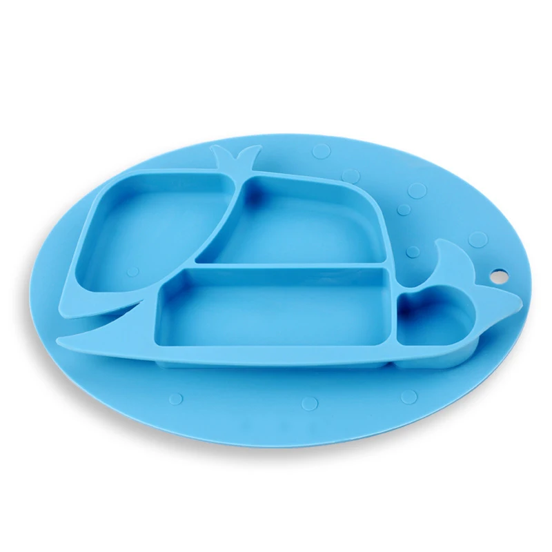 Baby Silicone Training Plate Adsorbable Bottom Design Children Feeding Food Container Infant Tableware Suction Dinnerware BB5114 (3)