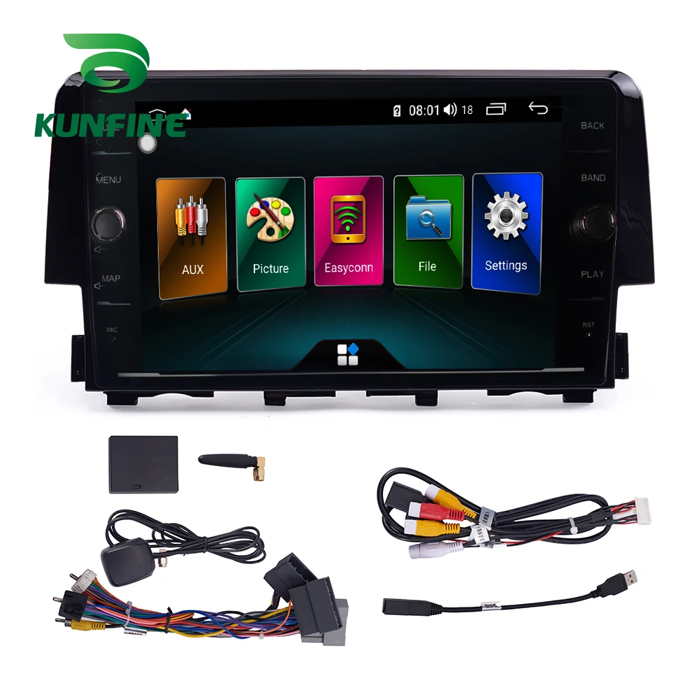 Discount Octa Core 4GB RAM 64GB ROM Android 8.1 Car DVD GPS Player Deckless Car Stereo For Honda Civic 2016 Radio Headunit Device 7