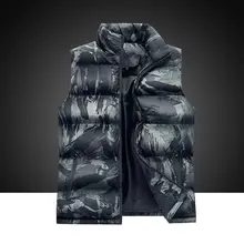 Мужские пуховики, повседневные, стандартные, камуфляжные, без рукавов, теплые, простые, утиные перья, куртка, пуховик, мужские, s ABC9839