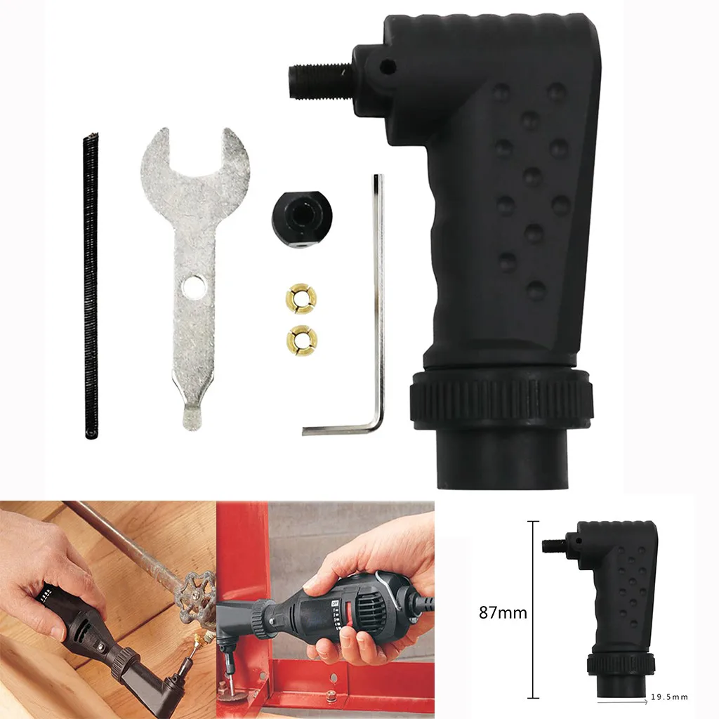 

90 Degree Right Angle Electric Mill Driver Converter Rotary Tool For Grinder Woodworking Tools Accessories Hand Tools