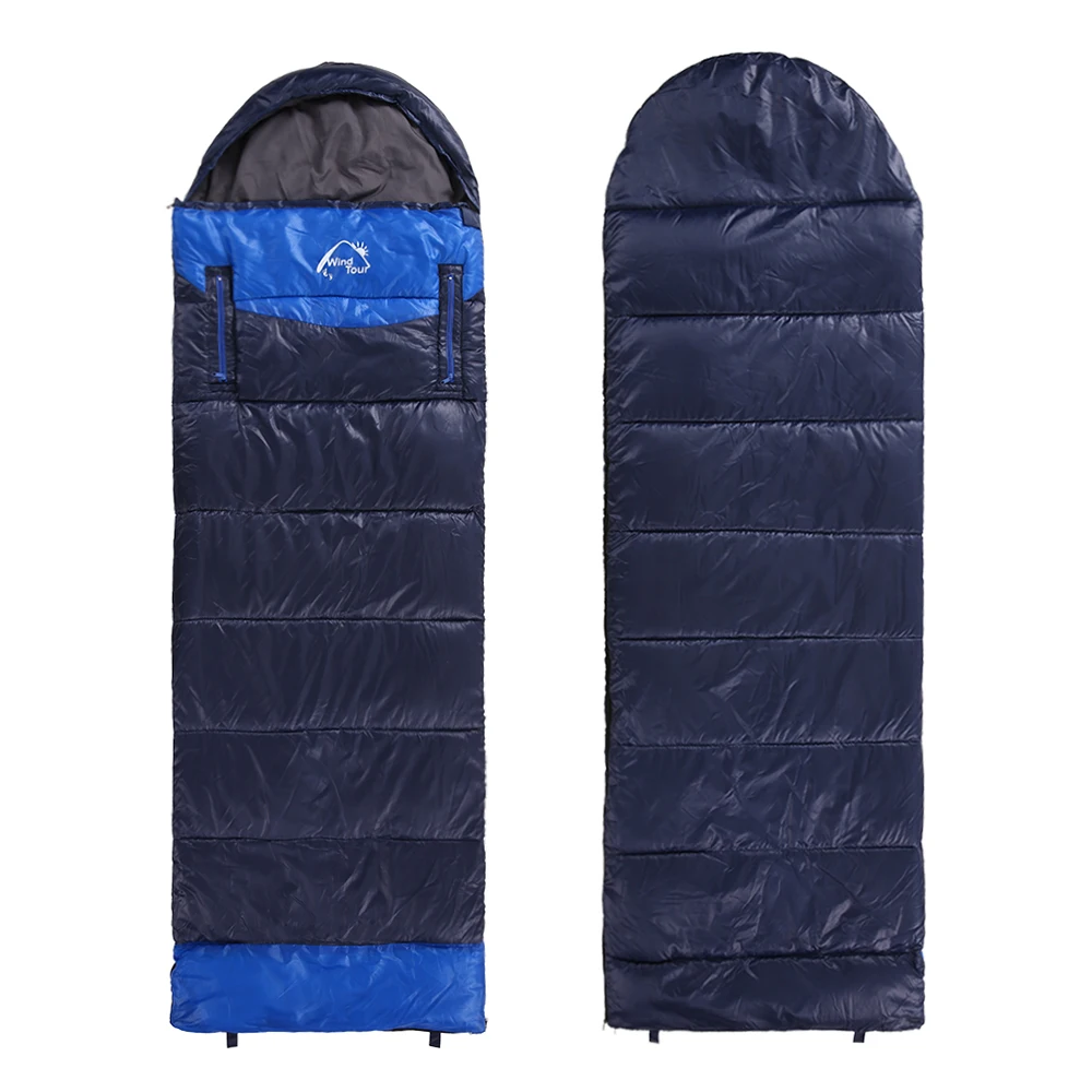 Утолщенный хлопковый спальный мешок зимний теплый походный туристический спальный мешок разделенный спальный мешок руки бесплатно