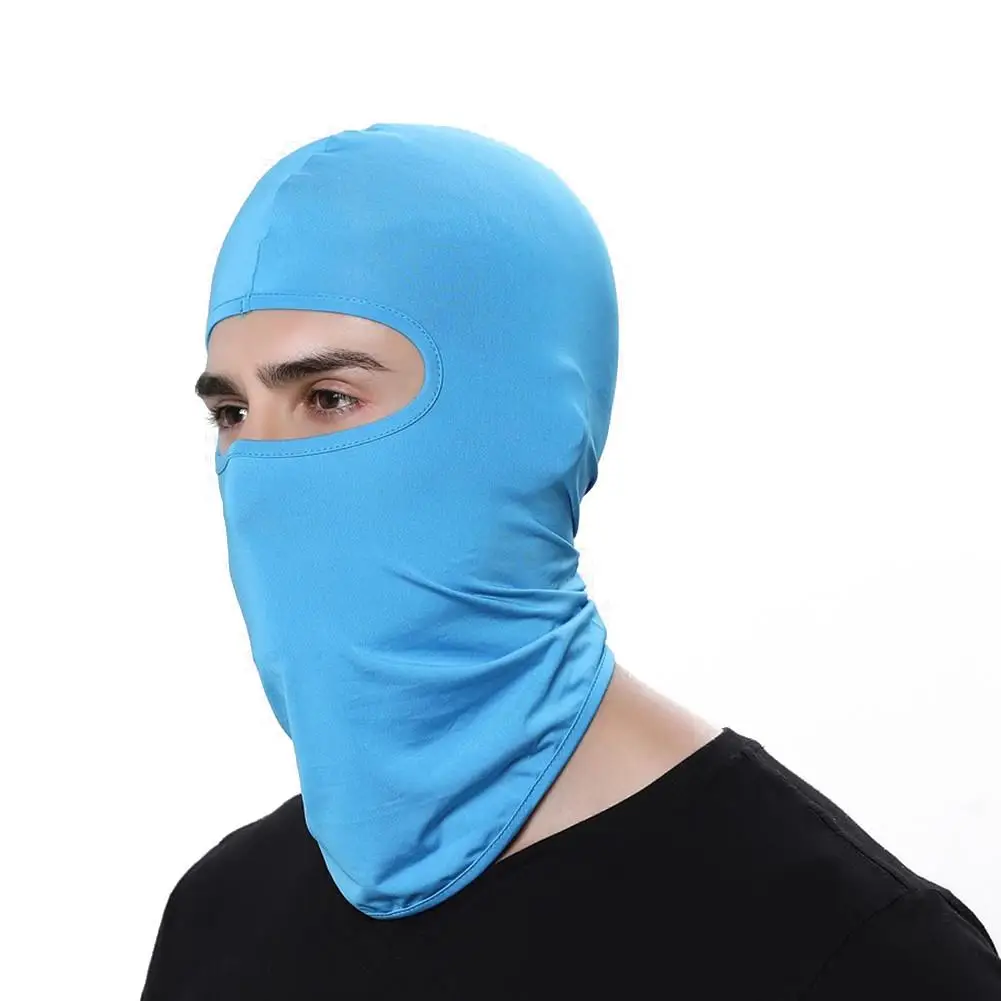 Унисекс, для детей, для молодых мужчин и женщин, синтетический шелк, ультра тонкая термальная Лыжная маска Cs, маска для лица, капюшон, шлем, защитная шапка-Балаклава, головной убор - Цвет: Blue