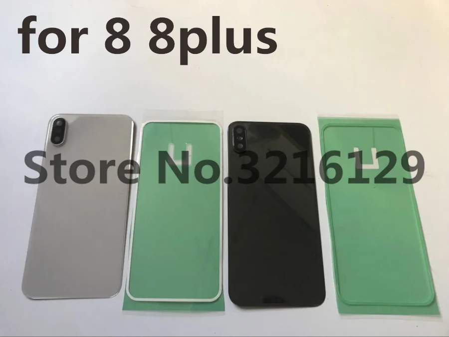10 шт. для iphone 8 8plus задняя крышка батарейного отсека задняя стеклянная крышка корпус+ клейкая наклейка для камеры Repaor Запасная часть
