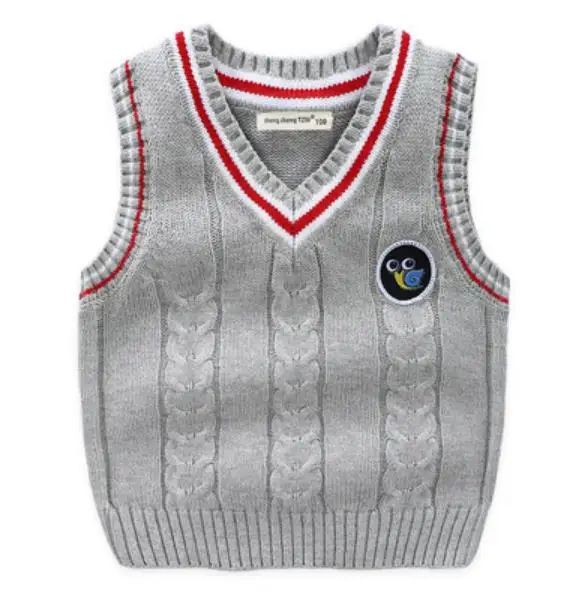 Детская одежда для детей 1-11 лет; свитер; жилет; roupas infantis; Одежда для мальчиков в школьном стиле; вязаные жилеты с круглым вырезом; жилеты для девочек