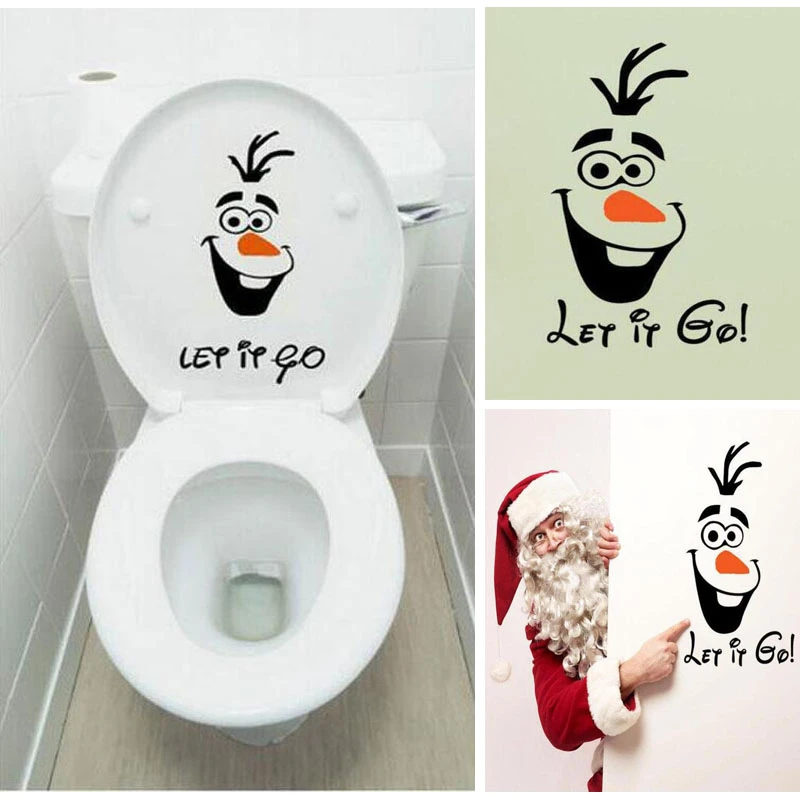 Let It Go Cartoon Fun Novelty Toilet Seat Fashion Label Removable Diy Creative Wallpaper Pvc Wall Sticker Home Bathroom Decor Wall Stickers Aliexpress