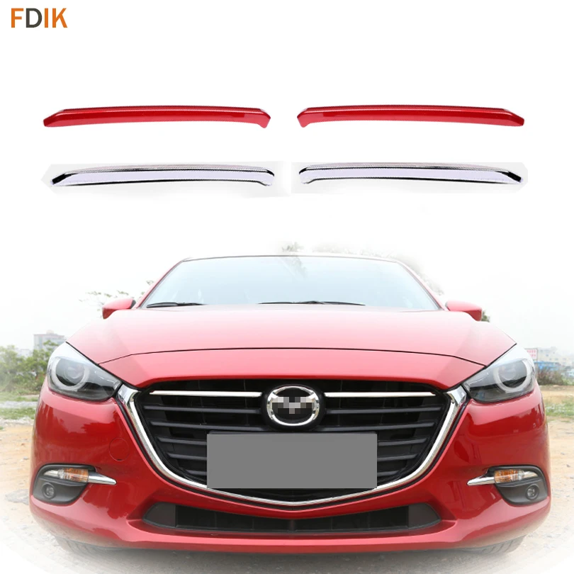 

Front Bumper Engine Hood Grille Grill Insert Mesh Cover Molding Trim Garnish Decoration for Mazda 3 AXELA 2017 2018