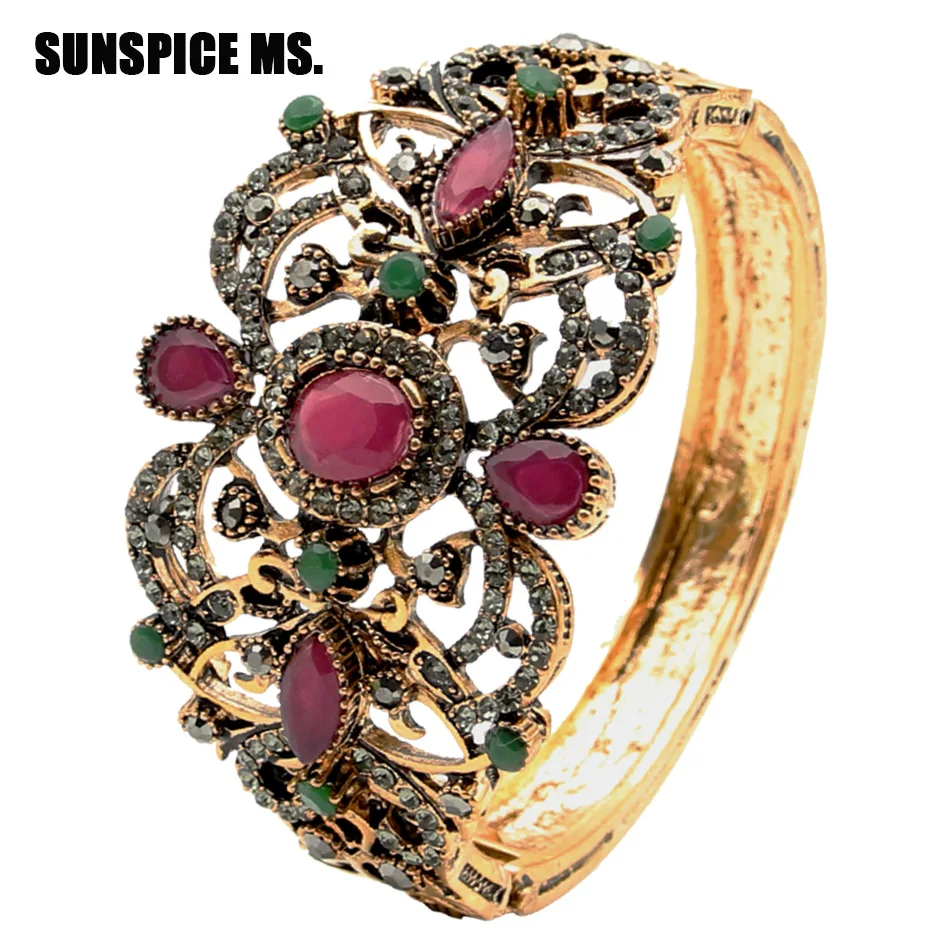 Wholesale Turkish Women Round Resin Vintage Bangle Bracelets Antique