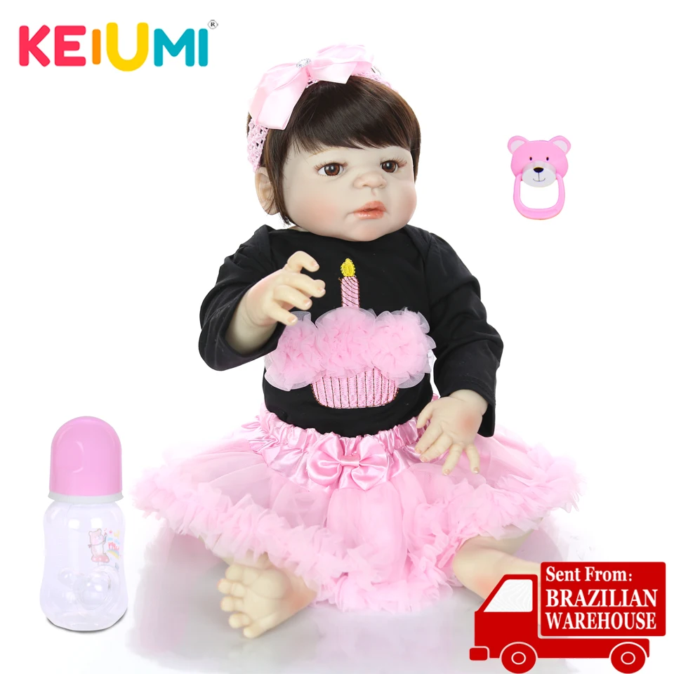 Newborn Dolls 23/" Full Vinyl Silicone Reborn Baby Dolls Lifelike Doll Girl Gift