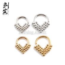 Латунь треугольной формы 16 г Племенной индийский пирсинг носа ювелирные изделия перегородка кликер