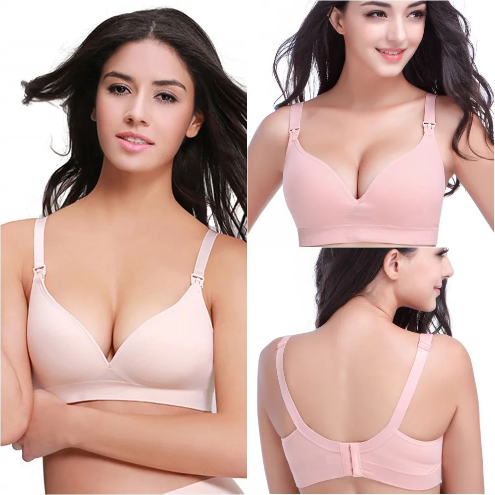

Sexy Cotton Sleep Nursing Feeding Pregnant Breastfeeding Bra Wire 3/4 Cup B