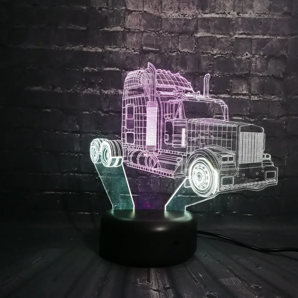 Двухцветная 3D автомобильная светодиодная лампа ночник 7 цветов градиентный сенсорный пульт дистанционного управления детские игрушки RC стол Рождественский подарок USB База