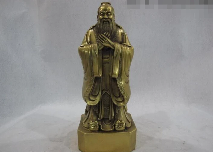 

Collectible bronze S2665 China Famous History Brass Copper Confucian Confucius Kong Zi Buddha Art Statue (B0328)