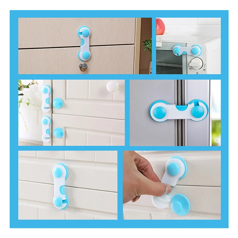 10 قطعة/المجموعة الطفل قفل للدرج Todder الطفل الاطفال الباب أدراج خزانة مجلس الوزراء سلامة الرعاية حماية البلاستيك قفل الوردي الأزرق غطاء