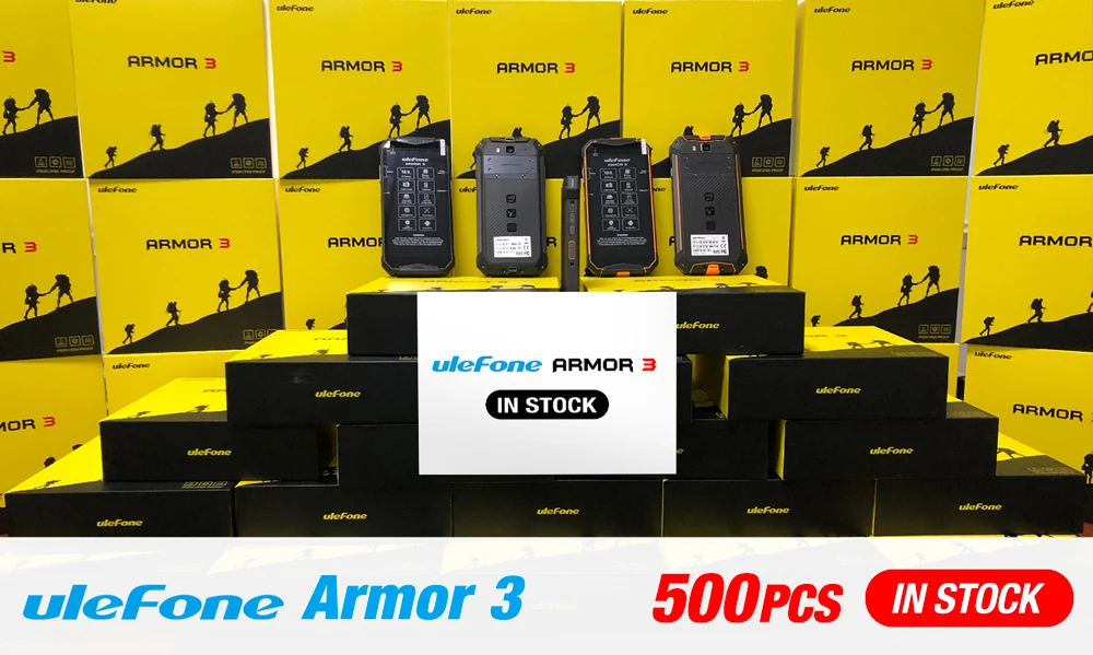 Ulefone Armor 3 телефон смартфон телефоны смартфоны IP68 Водонепроницаемый мобильный телефон Android8.1 5,7 "FHD + Octa Core 4 GB + 64 GB NFC 21MP 10300 mAh Глобальный Версия