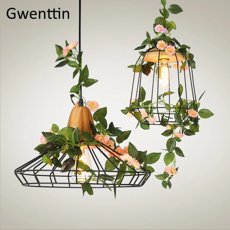

Modern DIY Plant Wood Pendant Lights Led Flower Wooden Hanging Lamp Suspension Luminaire Dining Room Bedroom Lighting Fixtures