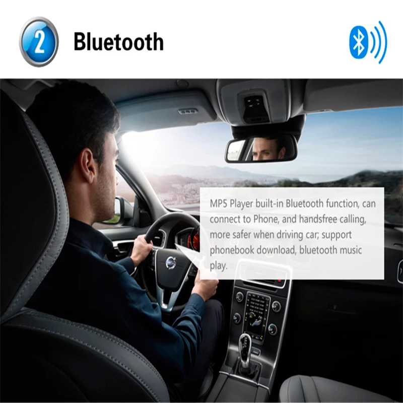 7-дюймовый автомобильный MP3 MP5 плеер Bluetooth аудио в формате HD Сенсорный экран автомобильный радиоприемник автомобиля аудио стерео FM/MP5/USB/AUX для USB FM gps приемник
