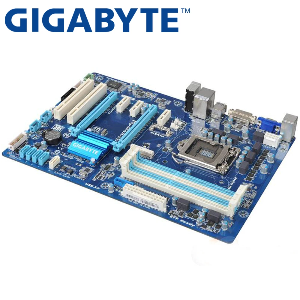 Десктопная Материнская плата GIGABYTE B75 Socket LGA 1155 i3 i5 i7 DDR3 32G ATX UEFI BIOS оригинальная б/у