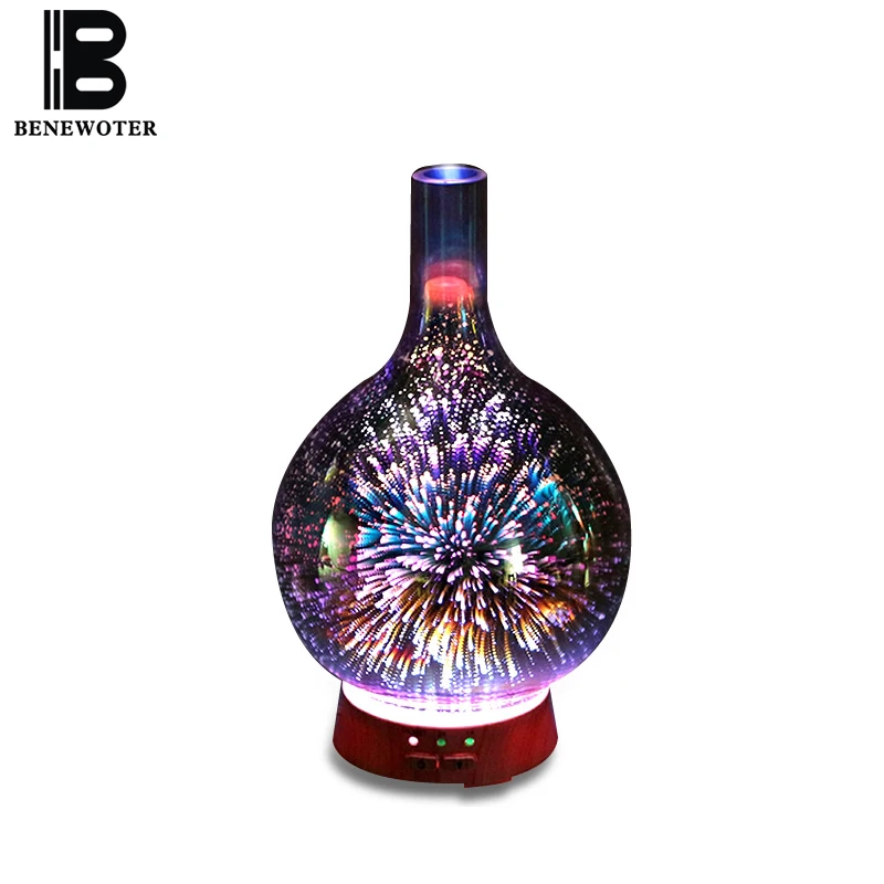 Creative Glass Ultrasound Aroma Lamp Essential Oil Humidifier Color Plug In Incense Burner Night