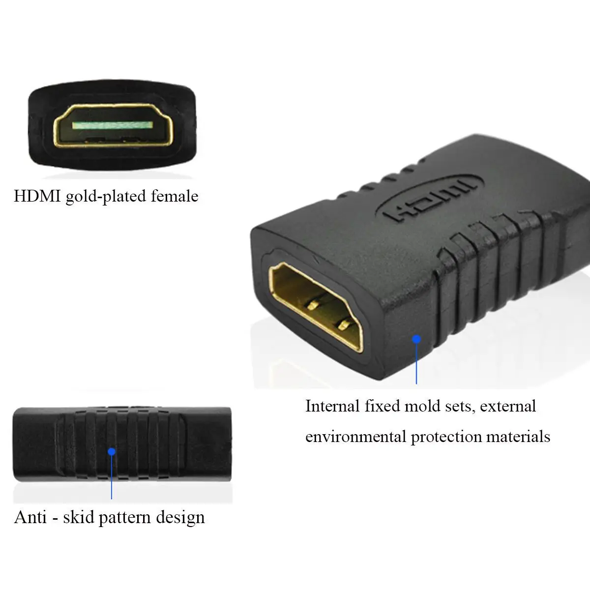 5Pcs/lot HDMI Female to Female F/F Coupler Extender Adapter Connector Converter for HDTV 1080P