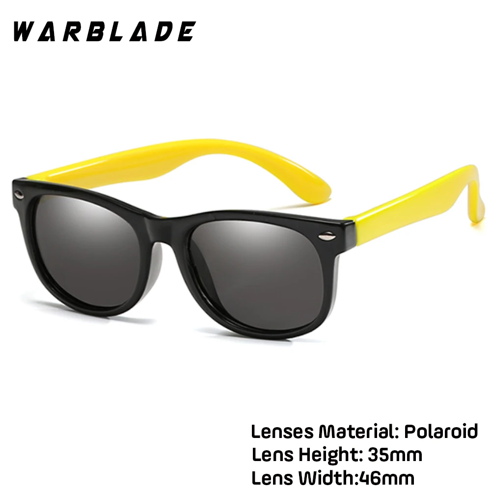 Девушки Солнцезащитные очки детские солнечные очки дети очки поляризованные линзы для мальчиков и девочек TR90 силиконовые UV400 ребенка зеркало детские очки WBL - Цвет линз: black yellow