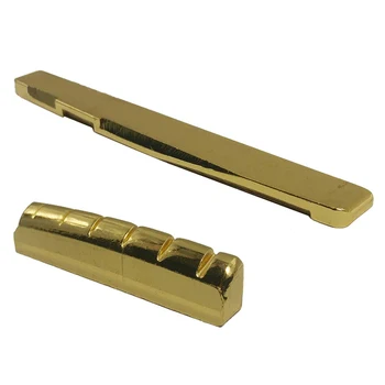 

New Brass 6 String Acoustic Guitar Bridge Nut and Saddle
