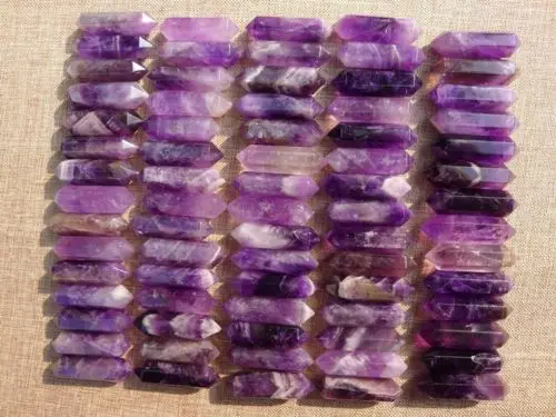

75 pcs Beautiful Natural Amethyst Quartz Crystal DT Wand Point Healing