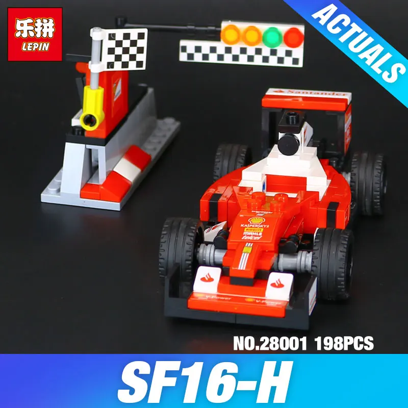 

Lepin 28001 198Pcs New Super Racer Series The SF16-H Racing Car Set Children Educational Building Blocks Bricks Toys Model 75879