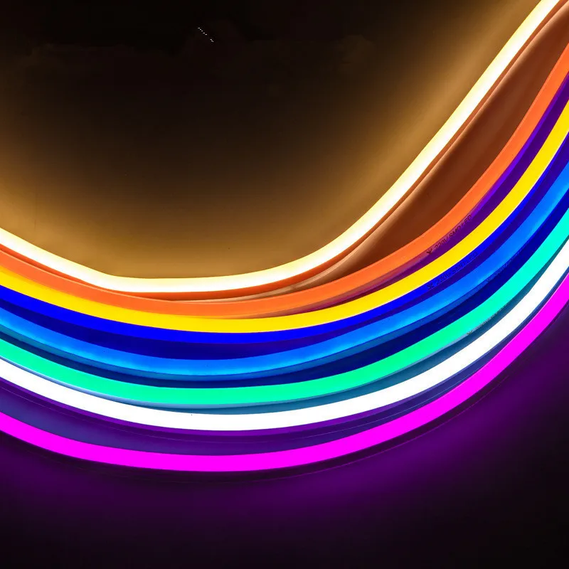 buy Neon Rope LED Strip AC 220V 100 Meter outdoor waterproof 2835 SMD 120LEDs Light with POWER Cuttable at 1 Meter 220 240V