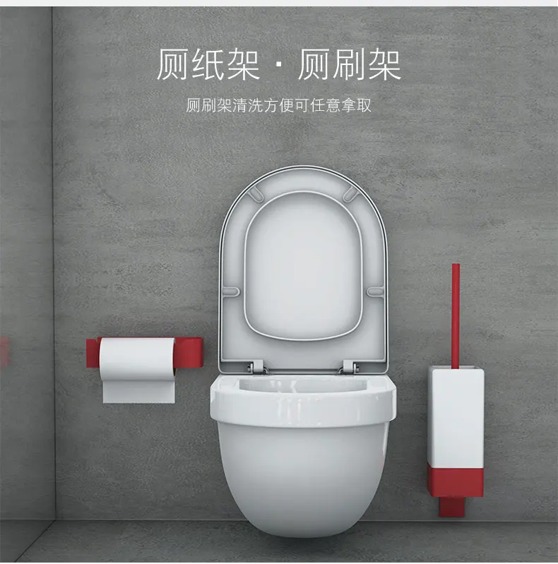 Красный набор аксессуаров для ванной комнаты, держатель для зубных щеток, металлические аксессуары для ванной комнаты, распылительная роспись, полка для ванной комнаты, вешалка для полотенец, диспенсер для мыла