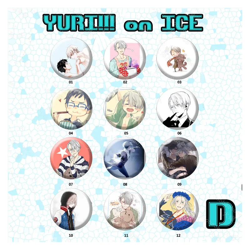 

1pcs 58MM Round Yuri on Ice!! Anime BadgeLovely Katsuki Yuri Plisetsky Victor Nikiforov Badge Backpack Wallet Pin Brooch Badge