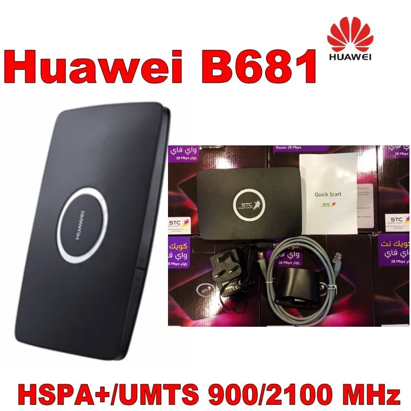 Лот 300 шт. разблокирована huawei B681 3g UMTS HSPA + WCDMA 28,8 Мбит/с Беспроводной маршрутизатор WPS домашний шлюз SIM слот для карт