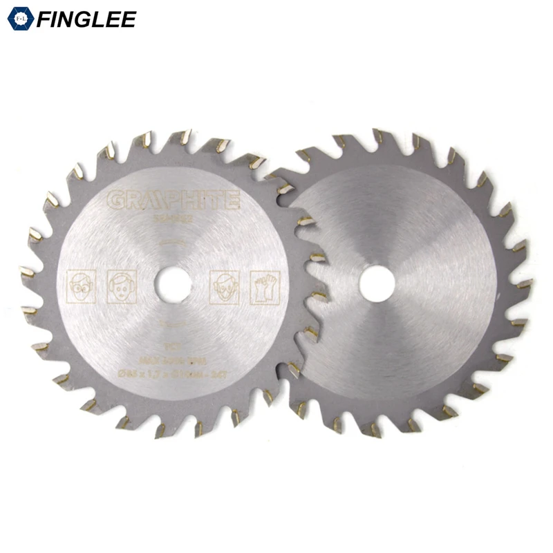 FINGLEE 1Pc 85mm TCT Woodworking Mini Circular Saw Blade Acrylic Plastic Cutting Blade General Purpose for Wood