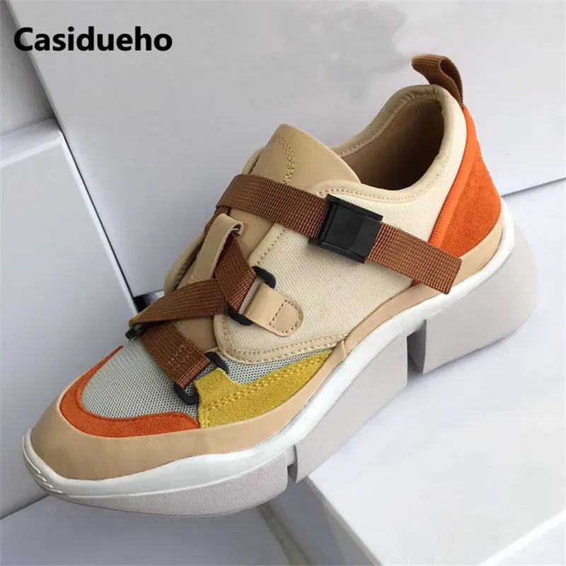 Patchwork Sneakers Buckles Strap Shoes Woman Platform Tenis Feminino Runway Brand Flats New Zapatos Mujer Luxury Walk Shoes 2018 Patchwork Sneakers Buckles Strap Shoes Woman Platform Tenis Feminino Runway Brand Flats New Zapatos Mujer Luxury Walk Shoes 2018