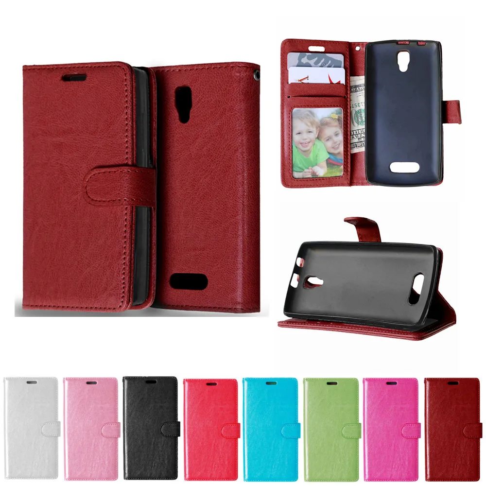 

For Lenovo A2010 Lenovo A 2010 Case Solid color Leather Cases Fashion Card Slot Stand Wallet Photo Frame Flip Phone Cover