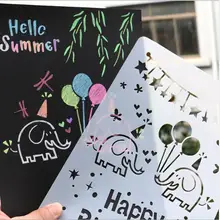 1 шт., красивые каракули, сделай сам, художественный трафарет для рисования, Аэрограф, инструмент для рисования, скрапбукинг, альбом, ремесла, украшение дома, Канцтовары