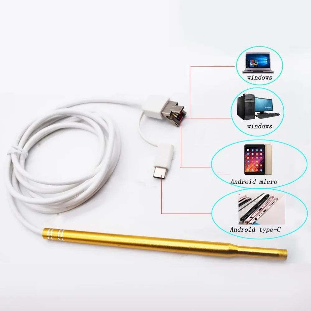 

Full HD 0.3MP 1MP WIFI Snake USB Endoscope Camera 6 LEDs Rigid Cable Android iPhone IOS WIFI Ear Care In-ear Cleaning Endoscope