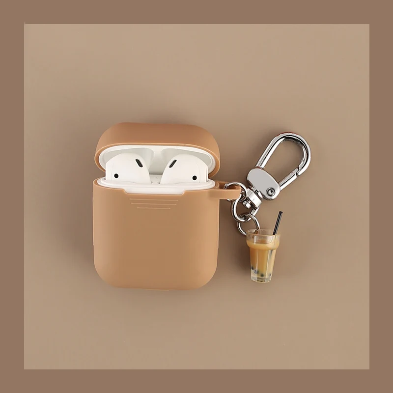 

Cute Milk Tea for AirPods protective Case Silicone Soft shell for wireless Bluetooth headset set female Cover anti-fall