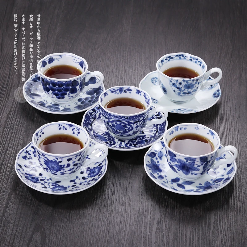 Creative Mug Japanese Hand painted Porcelain Cups and Mugs Blue and