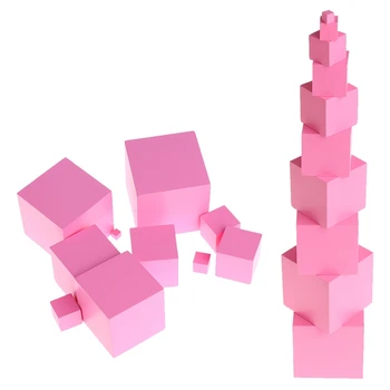 

Montessori Sensorial Materials Tower Family Set Wooden Building Blocks Toy Kid Education Preschool Training Course